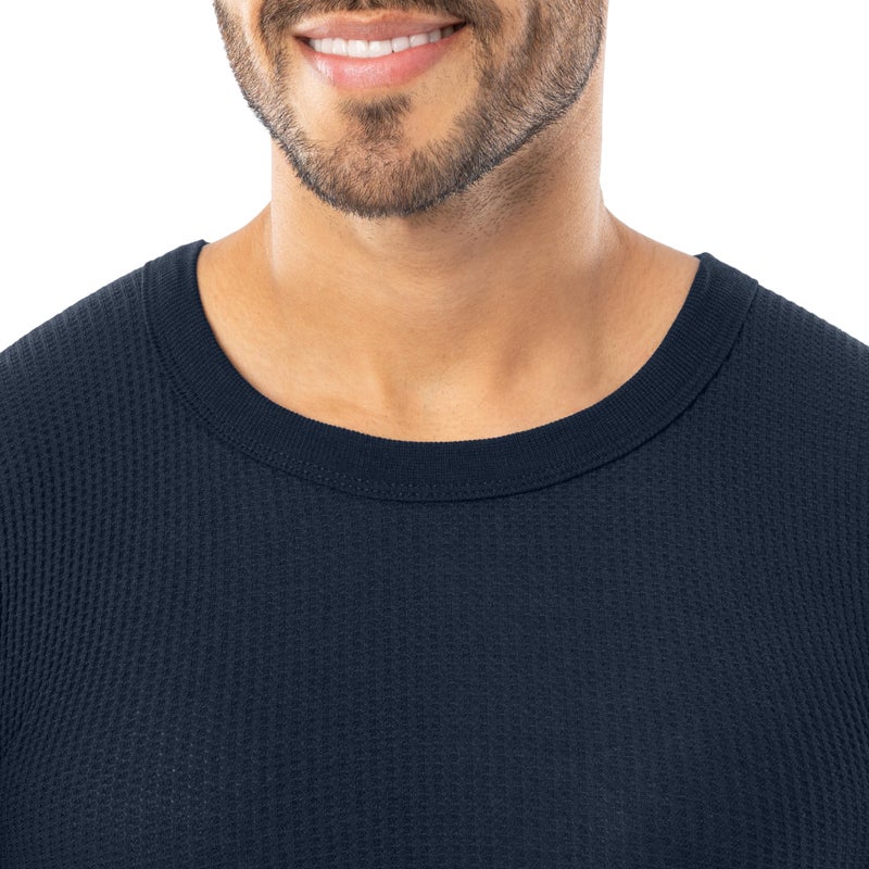 Indera Men's Traditional Waffle Thermal Underwear Long Sleeve Shirt, Vintage Navy, X-Large - Image 2
